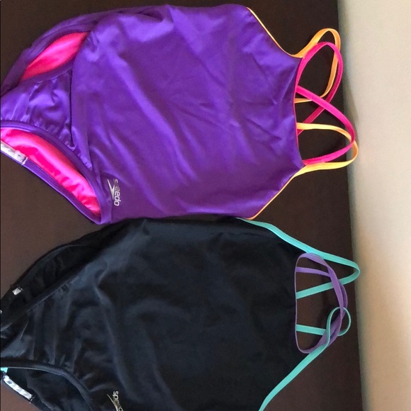 Lot of 2 Speedo Girls Bathing suits size 8 - Picture 2 of 4